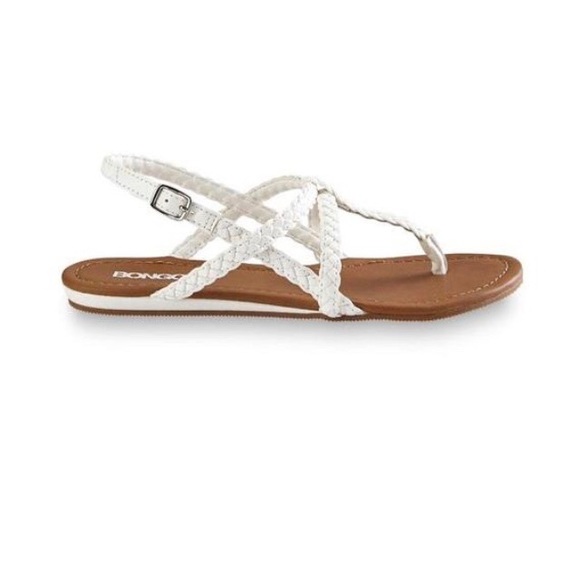 Bongo Ginger White Braided Flat Thong Sandals NWT - Picture 2 of 9